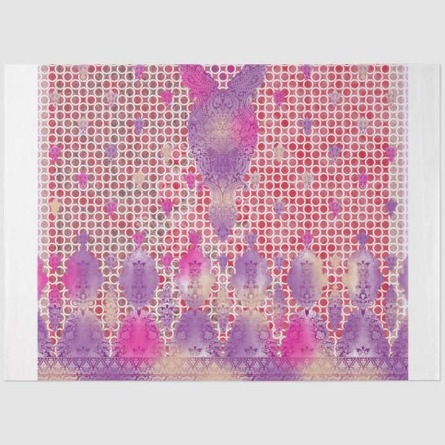 Papel De Seda design de fundo roxo com pontos (Frente )