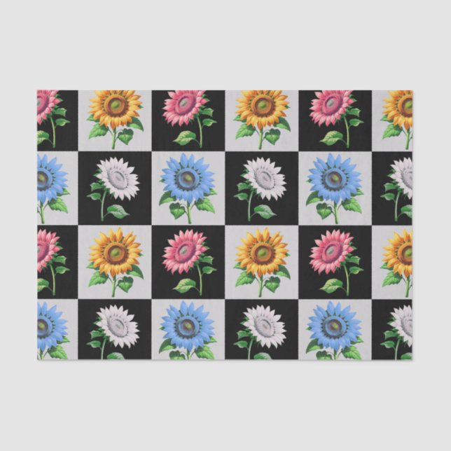 Papel De Seda Design de girassol multicolorido com controlo (Frente )