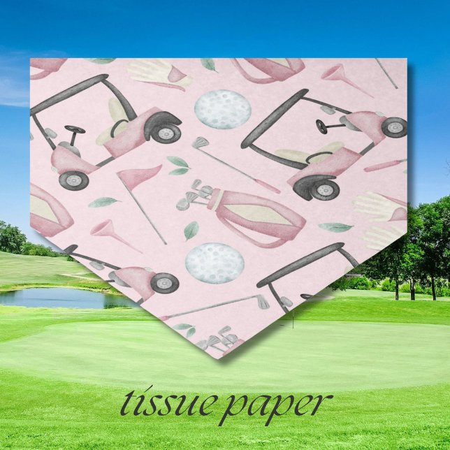 Papel De Seda Design de Golfe Feminino na moda rosa (Criador carregado)