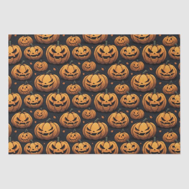 Papel De Seda Design de Halloween de Jack-o-Lanterna (Frente )