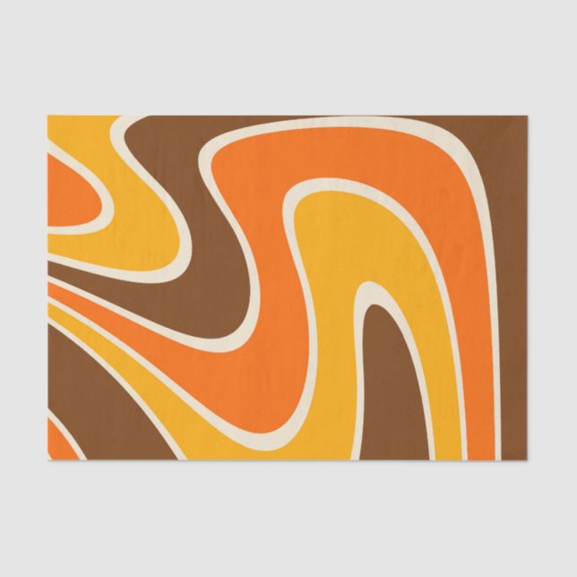 Papel De Seda design de lava retrô de Abstrato de 70s (Frente )