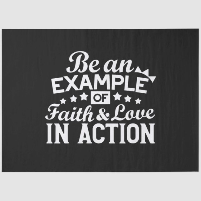 Papel De Seda Design de Motivação Cristã - Fé, Amor e Ato (Frente )