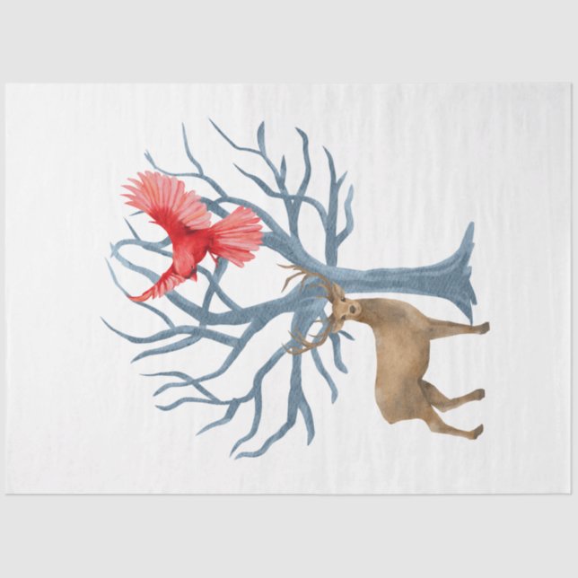 Papel De Seda Design de Natal da Terra Feliz 14 (Frente )