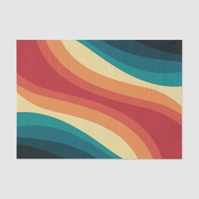 Papel De Seda Design de ondas de estilo retrorreflector multicol (Frente )