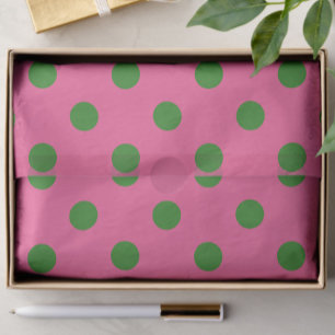 Papel De Seda Design de padrão Bolinhas verde no cor-de-rosa