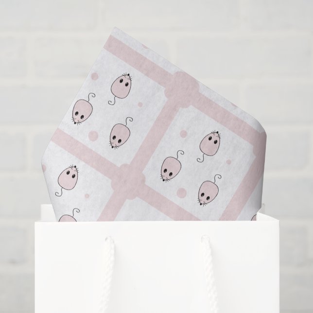 Papel De Seda Design de padrão contínuo de rato rosa - Decoração (Sacola de presentes)