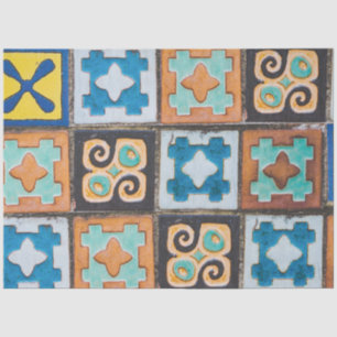 Papel De Seda Design de padrão de Azulejo de cerâmicos colori