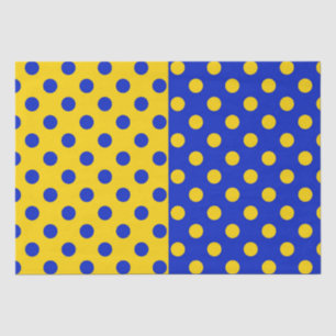 Papel De Seda Design de Padrão de Bolinhas Amarelo Half Azul