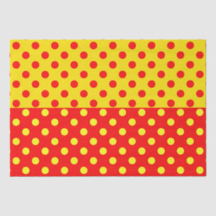 Papel De Seda Design de Padrão de Bolinhas Amarelo Metade