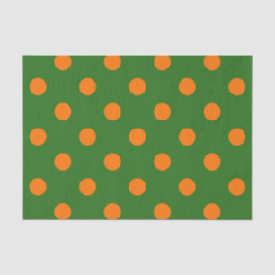 Papel De Seda Design de padrão de bolinhas laranja sobre verde