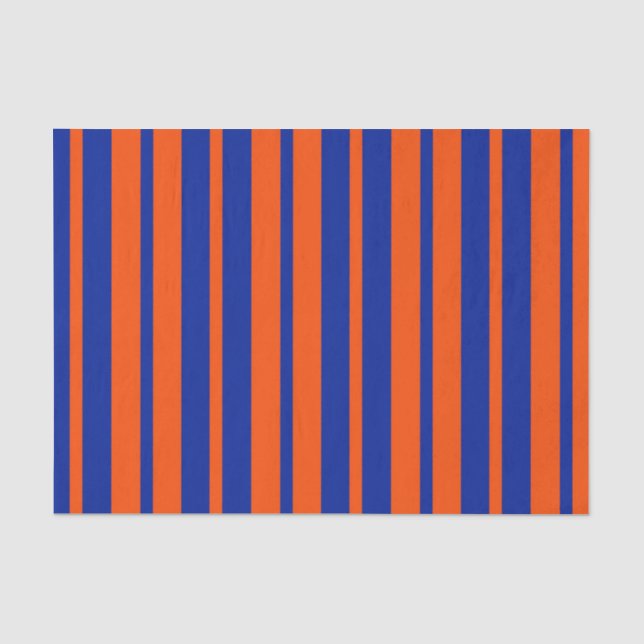 Papel De Seda Design de Padrão de Faixa Na moda de Azul Laranja (Frente )