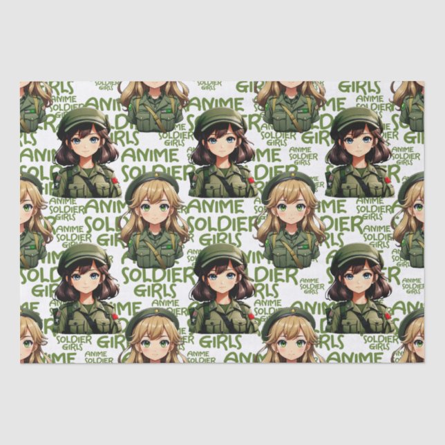Papel De Seda Design de Padrão de Meninas Soldier Animes (Frente )