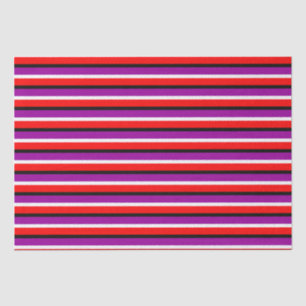 Papel De Seda Design de Padrão de Stripe Roxo Vermelho
