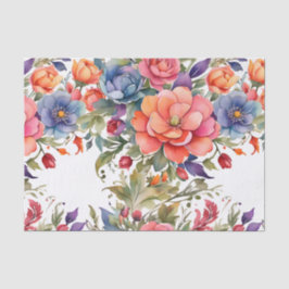 Papel De Seda Design de padrão floral em aquarela serena
