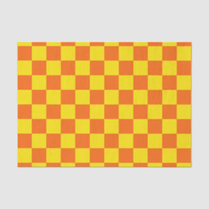 Papel De Seda Design de Verificação Laranja Amarelo