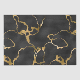 Papel De Seda Design de vidro de padrão negro e ouro de luxo