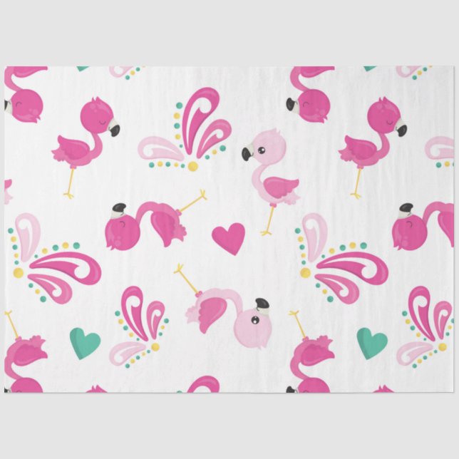 Papel De Seda Design Divertido de Flamingo 2 (Frente )
