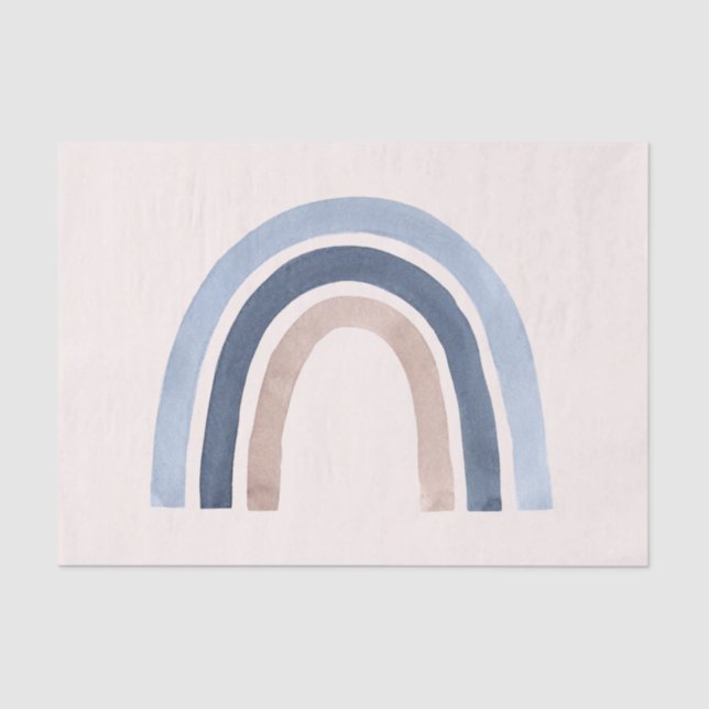 Papel De Seda Design do Arco-Íris Azul e Pêssego (Frente )