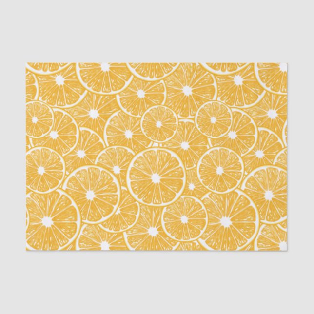 Papel De Seda Design do padrão das fatias laranja (Frente )