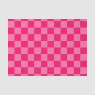 Papel De Seda Design do padrão do verificador rosa-claro e quent