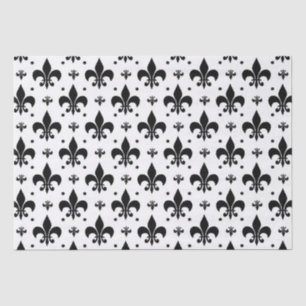 Papel De Seda Design do padrão Fleur-de-lis de fundo branco