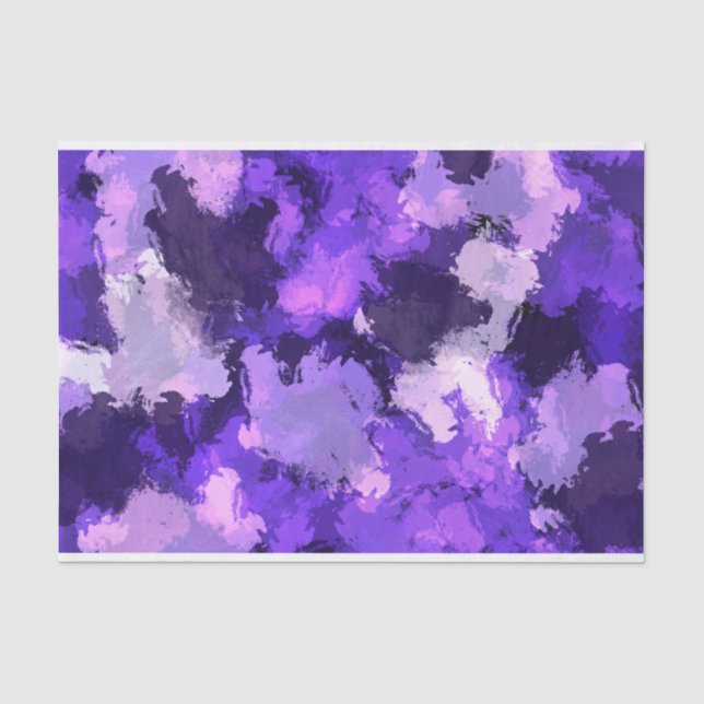 Papel De Seda Design Elegante Legal e Azul Roxo (Frente )