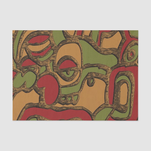 Papel De Seda Design Exclusivo dos Hieroglifos Maios (Frente )