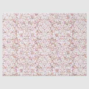Papel De Seda Design floral branco-rosa-claro