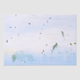 Papel De Seda Design floral de folha verde de sonho azul