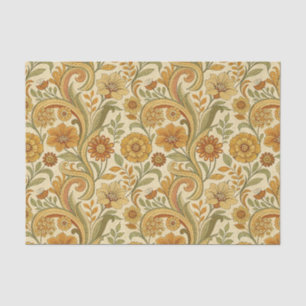 Papel De Seda Design Floral Retro dos Anos 70 Flor de Margarida