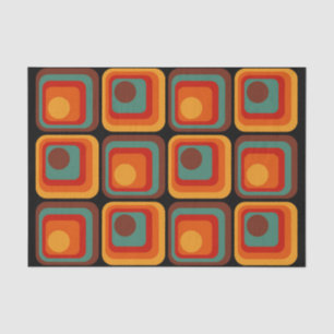 Papel De Seda Design Geométrico do Estilo Retroativo dos anos 70