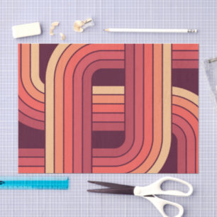 Papel De Seda Design Geométrico Retro MCM Anos 70