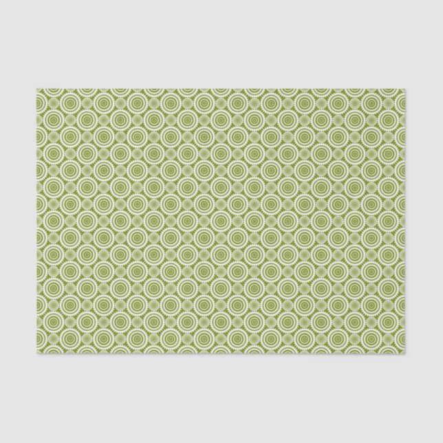 Papel De Seda Design Geométrico Verde Oliva Padrão Fofo (Frente )