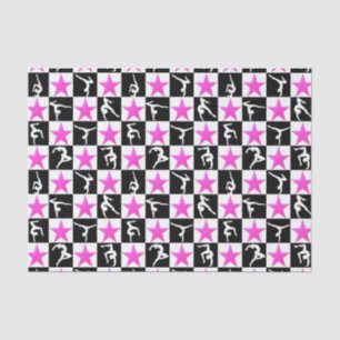 Papel De Seda DESIGN GYMNASTICS bonito PINK STAR