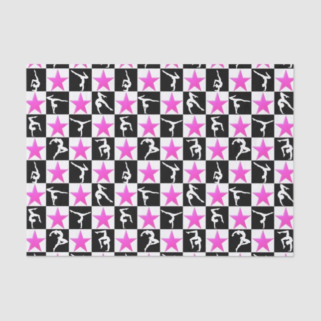Papel De Seda DESIGN GYMNASTICS bonito PINK STAR (Frente )