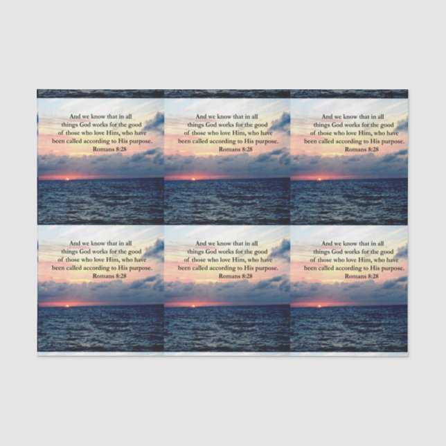 PAPEL DE SEDA DESIGN INSPIRANDO ROMANOS 8:28 (Frente )