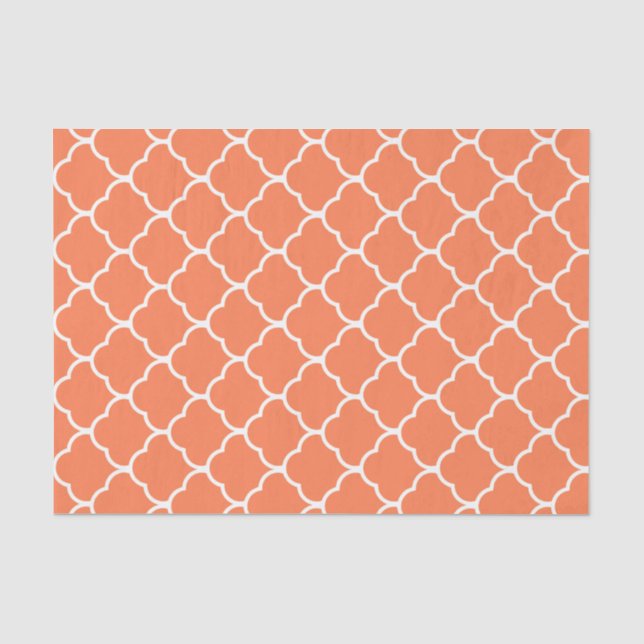 Papel De Seda Design marroquino elegante coral (Frente )