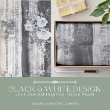 Design Preto e Branco Inspirado em Junk Journal