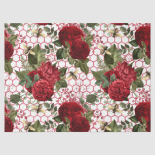 Papel De Seda Design Rosa vermelha Bee Series 47