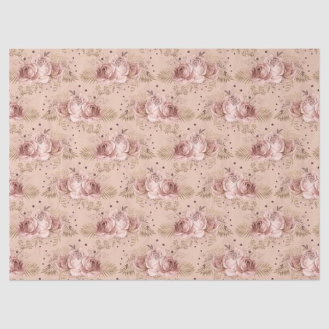Papel de Seda Design Série Abelha Dourada Rosa 8 (Frente )