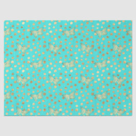 Papel De Seda Design Série Aqua e Dourado 11