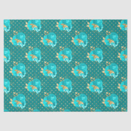 Papel De Seda Design Série Aqua e Dourado 2
