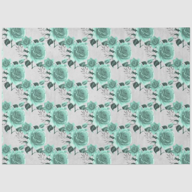 Papel De Seda Design Série Aqua e Prata 10 (Frente )