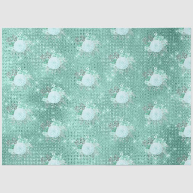 Papel De Seda Design Série Aqua e Prata 13 (Frente )