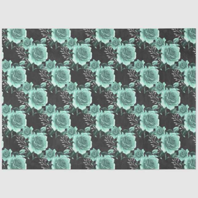 Papel De Seda Design Série Aqua e Prata 17 (Frente )