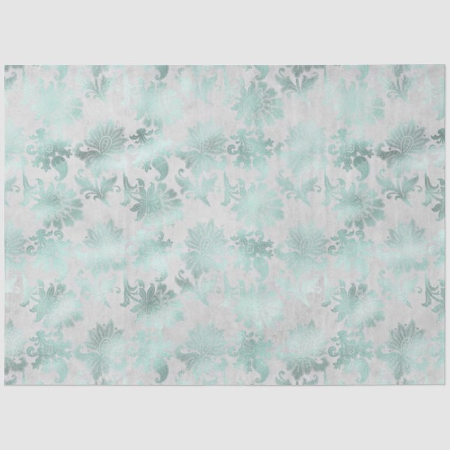 Papel De Seda Design Série Aqua e Prata 18 (Frente )