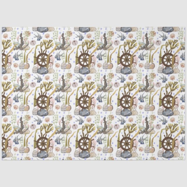 Papel de Seda Design Série Vida Marinha 11 (Frente )