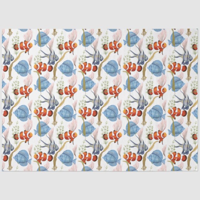 Papel de Seda Design Série Vida Marinha 8 (Frente )