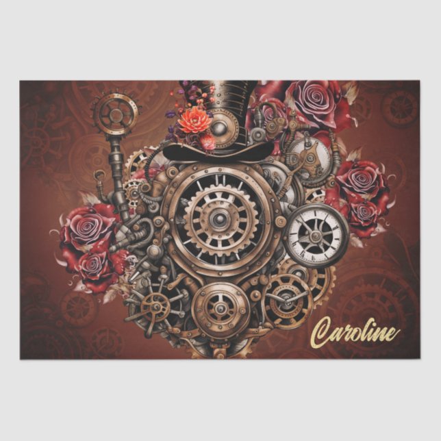 Papel De Seda Design Steampunk maravilhoso (Frente )