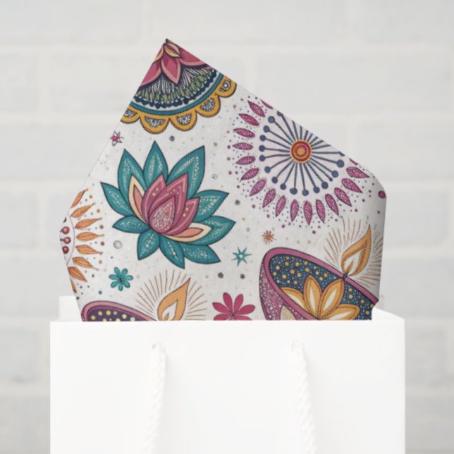 Papel De Seda Designs e Padrões Diwali (Sacola de presentes)
